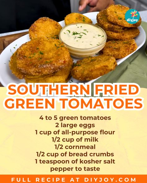 Fried Green Tomatoes With Pimento Cheese, Oven Fried Green Tomatoes, Southern Fried Green Tomatoes Recipe, Friend Green Tomatoes, Fried Green Tomatoes Recipe Easy, Beautiful Appetizers, Southern Fried Green Tomatoes, Virginia Recipes, Southern Macaroni Salad