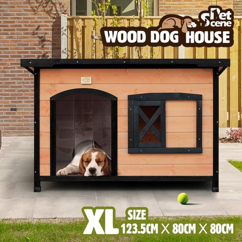 The dog kennel is safe to offer your dog a cosy home. The perfect outdoor shelter for your pet. Made of environmentally friendly materials including fir wood and non-toxic, non-polluting, strong and corrosion-resistant components, Dog House Design, Dog House With Porch, Dog House Kennel, Wood Dog House, Cute Dog Beds, Pet Bird Cage, Dog Lifestyle, Dog House Plans, Plastic Curtains