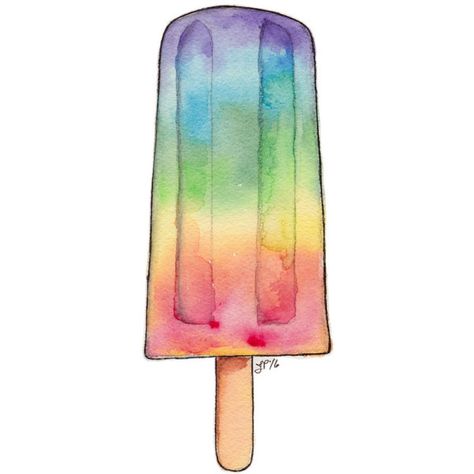 Rainbow Popsicle Still Life Watercolor Painting Pop Art Rainbow... ($30) ❤ liked on Polyvore featuring home, home decor and wall art Popsicle Art, Painting Pop Art, Rainbow Painting, Art Rainbow, Watercolor Paintings Easy, Pop Art Painting, Rainbow Art, Dessin Adorable, Original Watercolor Painting