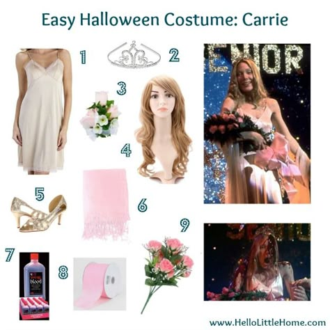 Carie Hallowen Costume, Carrie White Outfits, Carrie Movie Costume, Carrie Costume Ideas, Diy Carrie Costume, Carrie White Makeup, Carrie Halloween Costume Diy, Carrie Costume Aesthetic, Carrie Makeup Halloween