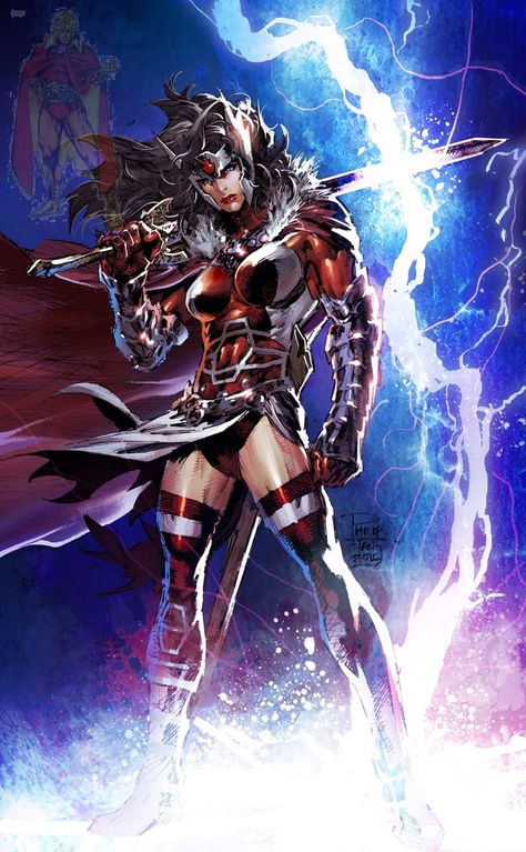 Lady Sif  by (Philip Tan) and Rain Beredo Comic Art Lady Sif Art, Sif Marvel, Marvel Lady Sif, Marvel Gods, Storm Comic Art, Wind Dancer Marvel, Lady Sif And The Warriors Three, Philip Tan, Comic Captain Marvel