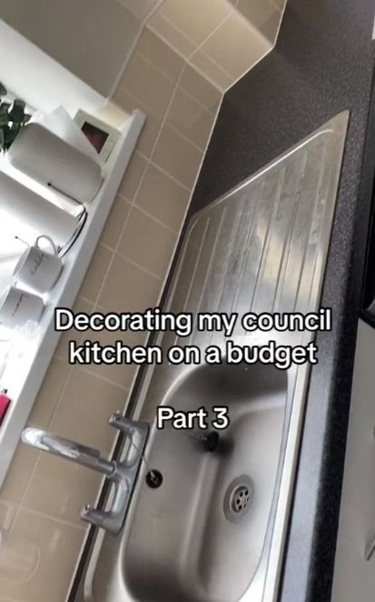 A DIY fan has shared how she transformed her council house kitchen for just £14 and it’s blown people’s minds.  The savvy lady was sick of her drab worktop so decided to give it a glow-up on a shoestring budget, using sticky flooring from B&M.  The woman, who posts under the username Homewithnumber7, is part […] Kitchen Ideas Council House, Council Kitchen Ideas, Council House Kitchen Makeover, Council Kitchen Makeover, Council House Kitchen, Council House Makeover, Tile Effect Vinyl Flooring, Shoestring Budget, Black Floor Tiles