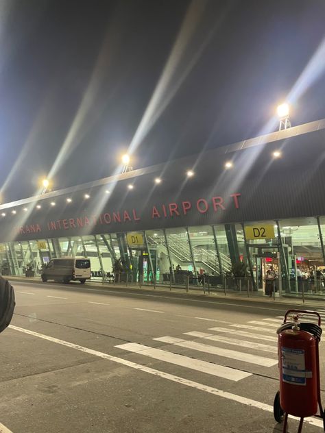 Tirana International Airport, Tirana Airport, Albania Tirana, Visit Albania, Travel Flight, Airport Aesthetic, Tirana Albania, Book Flights, Night Video