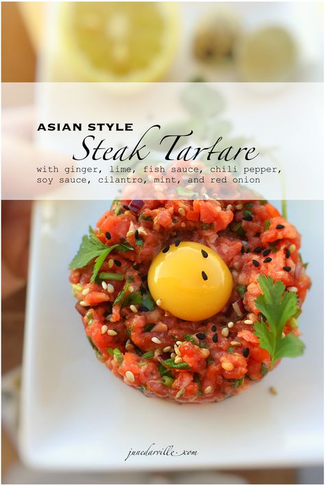 Classic meets fusion: Asian style steak tartare, flavor bomb! Asian Beef Tartare, Steak Tartare Recipe, Steak Tartar, Asian Steak, Tartare Recipe, Beef Tartare, Steak Tartare, Coconut Aminos, Raw Meat