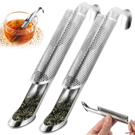 PRICES MAY VARY. Tea Infuser For Loose Leaf Tea：Crafted from food-grade 304 stainless steel, this durable tea infuser ensures no abnormal odors or staining, perfect for brewing loose leaf tea Stainless Steel Tea Diffuser：Measuring 14.6cm x 2cm, this easy-to-carry tea diffuser boasts a unique tobacco pipe shape with a hanging design, making it versatile for use anywhere Tubular Tea Strainer Infuser：Featuring a hook for easy hanging on cups, mugs, or teapots, this tea infuser is ideal for steeping Tea Dispenser, Tea Strainer Infuser, Tea Diffuser, Tea Crafts, Tea Infusers, Herbs Spices, Hanging Design, Mesh Strainer, Tea Filter