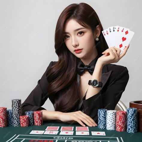 Gambling Photoshoot, Cute Casino Pictures, Poker Photography, Poker Game, Poker Girls Aesthetic, Poker Girl, Casino Girl, Women Playing Poker, Poker Hands