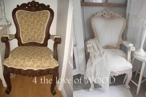 HOW TO PAINT AN UPHOLSTERED CHAIR FROM TOP TO BOTTOM with annie sloan Painting Upholstered Furniture, Painting Fabric Furniture, Vintage Wood Furniture, Bedroom Chairs, Upholstered Bedroom, Bag Chairs, Reupholster Furniture, Chair Makeover, Upholstered Chair