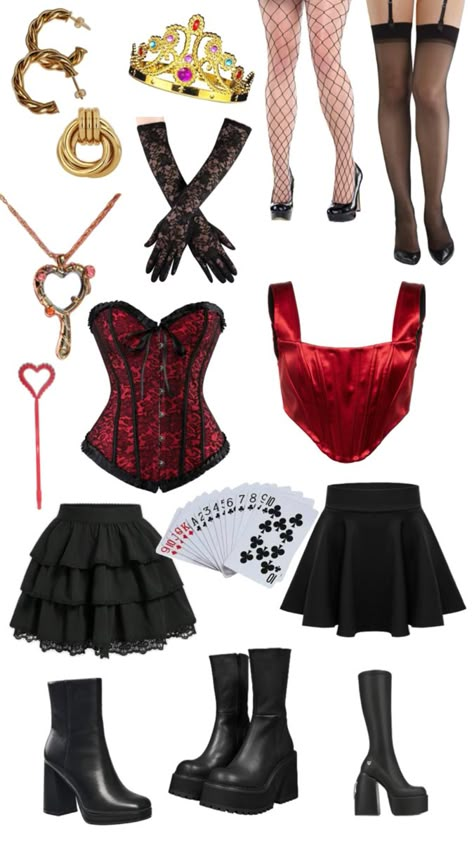 Heart Halloween Costume, Queen Of Hearts Halloween Costume, Queen Of Hearts Halloween, Queen Of Heart, Cute Group Halloween Costumes, Matching Halloween Costumes, Trio Halloween Costumes, Pretty Halloween Costumes, Duo Halloween Costumes