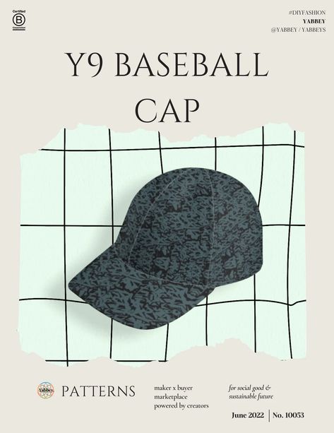 Baseball Hat Patterns To Sew Free, Baseball Cap Pattern Free, Cap Patterns Free, Crochet Baseball Hat, Baseball Cap Pattern, Cap Sewing Pattern, Diy Hats, Free Balling, Hat Sewing