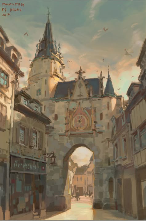 Krenz Cushart, Fantasy City, Fantasy Setting, Fantasy Places, Matte Painting, Fantasy Concept Art, Hayao Miyazaki, Environment Design, 판타지 아트