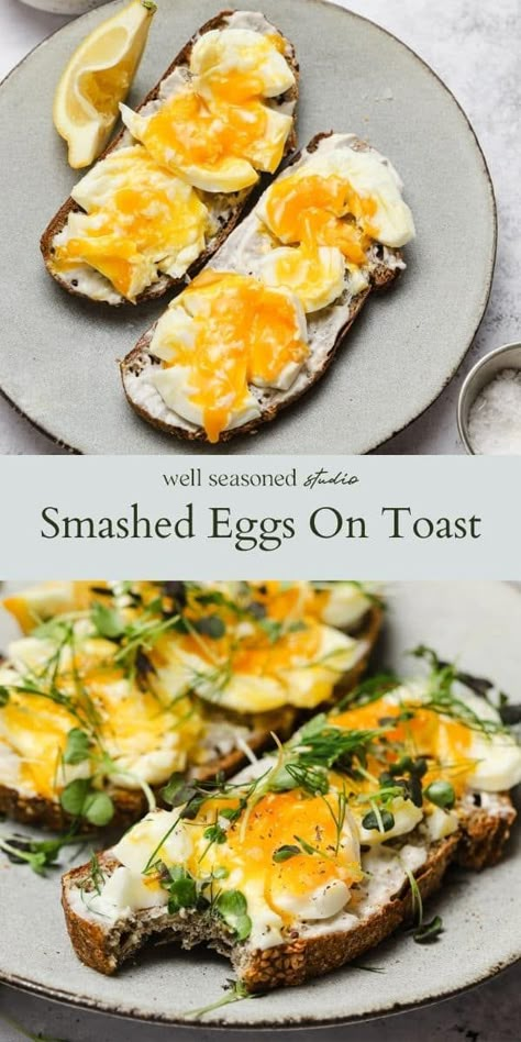 Dropped Eggs On Toast, Soft Boiled Egg Toast, Fish And Eggs Breakfast, Hard Boiled Eggs For Breakfast, Basil Eggs Breakfast, Fish For Breakfast Ideas, Jammy Egg Toast, Good Egg Recipes, Different Eggs Styles