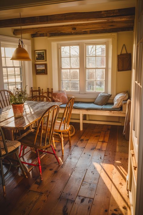 Small Maine Cottage, Rustic Country Cottage Interiors, Cozy Cottage Homes Interior, Cozy Cottage Inspiration, Tiny Cottage Homes Interior, Cabin Cottage Homes, Inside Cottage Homes, Vermont Homes Interior, Cozy Cottage Apartment