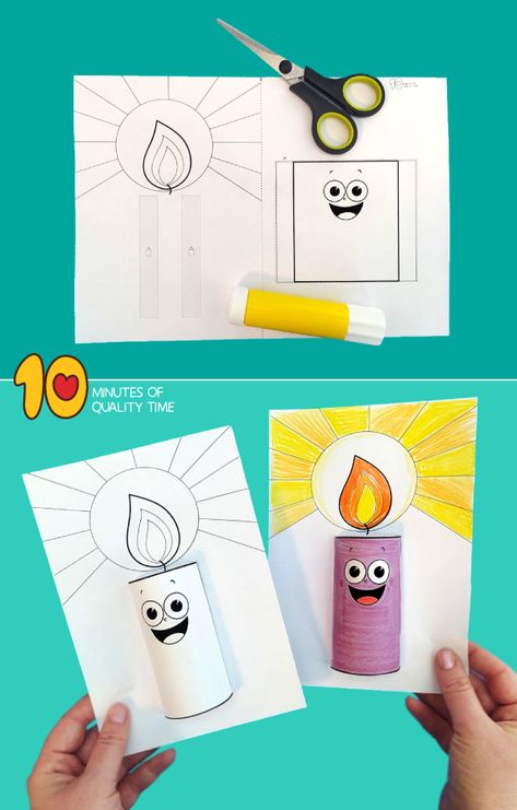 Candle Craft Preschool, Your Word Is A Lamp Unto My Feet Craft, Candle Crafts For Kids, Light Of The World Craft, Paper Candle Craft, Paper Candle, Bible School Crafts, Paper Christmas Tree, Candle Craft