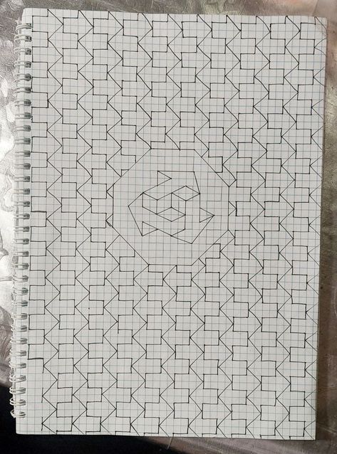 Graph Paper Patterns, Graph Paper Drawings Doodles, Paper Art Ideas, Minion Card, Typography Drawing, Card For Birthday, Optical Illusion Drawing, Graph Paper Designs, Graph Paper Drawings