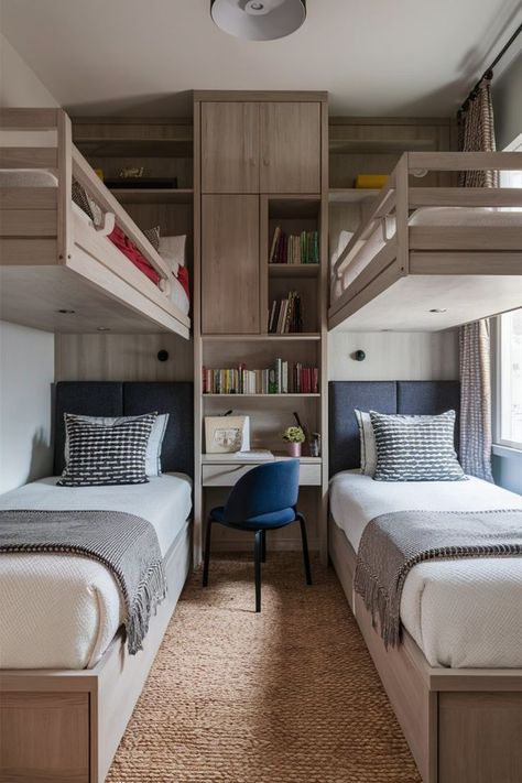 Get inspired by these 10 innovative layouts for fitting two beds into even the smallest of rooms. #BedroomDesign #SpaceMaximization #HomeInspiration Bedroom Ideas 2 Beds, Rhythm Design, Small Guest Bedroom Ideas, Guest Bedroom Ideas, 2024 Bedroom, Small Guest Bedroom, Kids Shared Bedroom, Tiny Room, Bohemian Bedroom Decor