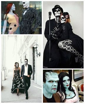 10 Ideas de disfraces de Halloween para parejas Halloween Parejas, Cute Couple Halloween Costumes, Swim Meet, Black Halloween Dress, Up Costumes, Halloween Make Up, Halloween 2019, Halloween Pictures, Halloween Make