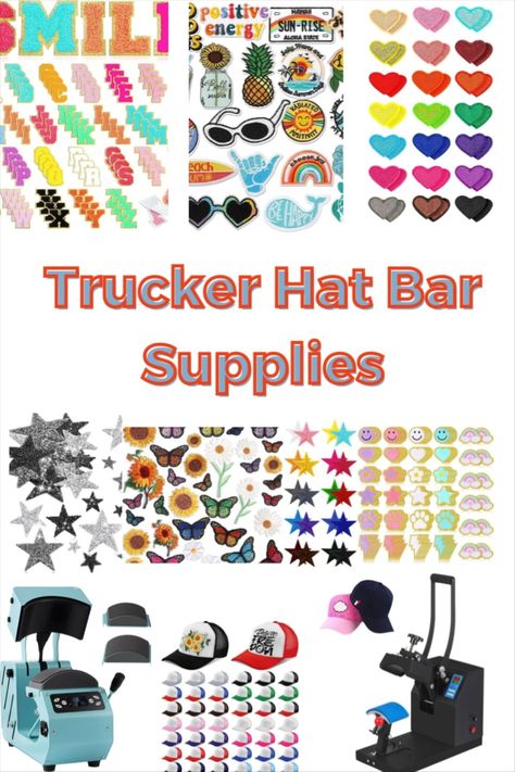 156 Pcs Glitter Self Adhesive … curated on LTK Hat Making Ideas, Bar Business, Crafting Business, Hat Bar, Craft Booth Display, Custom Trucker Hats, Denim Cap, Mobile Business, Cap Decorations