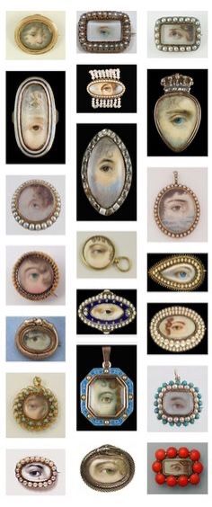 COLLECTIONS: LOVER’S EYE JEWELRY - Victorian Eye Jewelry, Victorian Lovers Eye, Lovers Eye Jewelry, Georgian Era Jewelry, Eye Jewels, Lovers Eyes, Georgian Jewelry, Miniature Paintings, Georgian Era