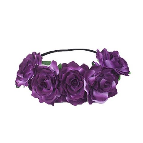 HTYhuahuan Rose Flower Headband Head Band Floral Head... * Visit the image link more details. (This is an affiliate link) #bridalhairaccessories Rose Flower Headband, Floral Head Wreath, Wedding Headwear, Floral Headdress, Flower Headdress, Wedding Headdress, Bride Headband, Head Wreath, Wedding Party Supplies