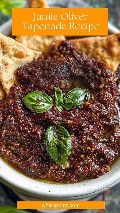 Jamie Oliver Tapenade Recipe – Whisk Point Tapenade Recipe Olive, Black Olive Tapenade Recipe, Toasted Baguette Slices, Green Olive Tapenade, Olive Tapenade Recipe, Baguette Slices, Tapenade Recipe, Toasted Baguette, Come Dine With Me