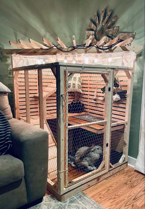 Bunny Gate Indoor, 2 Story Rabbit Cage, Bunny Cage Under Loft Bed, Rabbit Hutches Indoor, Bunny Indoor House Ideas, Large Indoor Rabbit Enclosure, Indoor Bunny Enclosure Ideas, Bunny Habitat Indoor Diy, Bunny Inside House