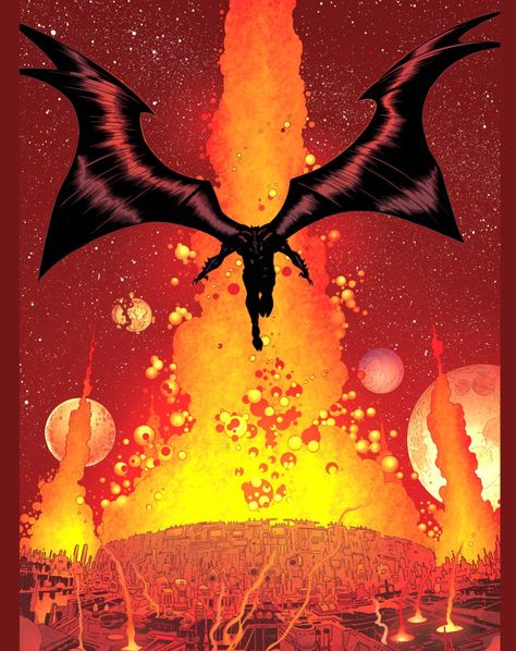 The Hell-Bat Armor (Batman) heads to Apocalypes to retrieve his son from Darksieid! (DC comics) Hellbat Armor, Batman Armor, The Justice League, Batman Poster, Univers Dc, Batman Artwork, Batman Beyond, Batman Comic Art, Dc Comics Artwork