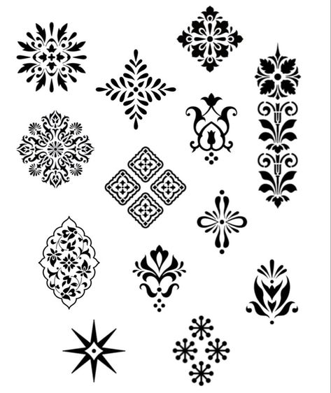 Folky Tattoo, Ornamental Elbow Tattoo, Traditional Ornamental Tattoo, Matryoshka Tattoo, Mandela Patterns, Ornamental Flower, Nouveau Tattoo, Hand Tats, Flash Tattoo Designs