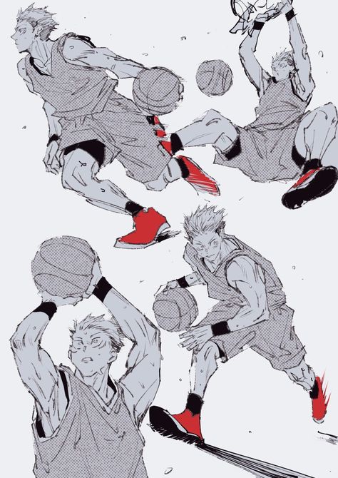 Basketball Art Reference, Basketball Poses Reference, Basketball Anime Drawing, Yuji Basketball, Basketball Character Design, Samurai Reference Pose, Basketball Reference Pose, Basketball Art Draw, Basketball Poses Drawing