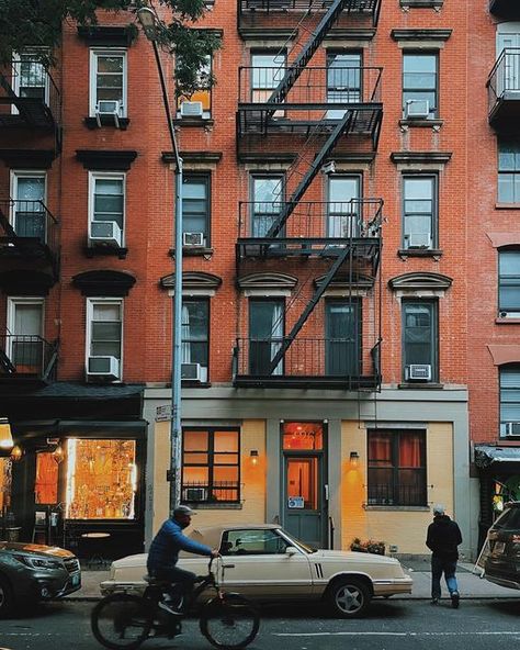 New York West Village, Fire Escape Shelf, New York East Village, Nyc East Village, Nyc Picture Ideas, The West Village Nyc, New York City West Village, East Village Nyc, Fall In Nyc