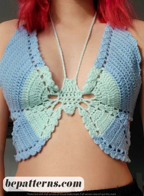 Easy Crochet Butterflies: Free Patterns for Your Next Project Crocheted Butterfly, Tops A Crochet, Crochet Butterflies, Top A Crochet, Festival Crochet, Crochet Butterfly Pattern, Butterfly Tutorial, Cute Cottagecore, Crochet Bunny Pattern