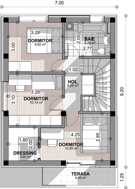 13 Beautiful Houses With Stunning Attic (Floor Plans Included) Two Story House Design, Unique House Plans, Modern House Floor Plans, Two Story House Plans, Two Story House, Free House Plans, Simple House Plans, House Layout Plans, Floor Plan Layout