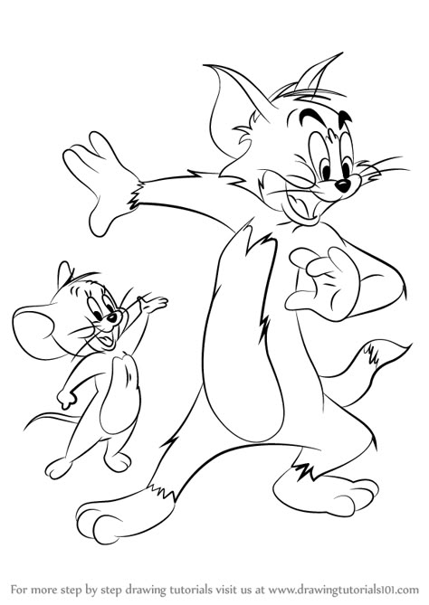 Learn How to Draw Tom and Jerry (Tom and Jerry) Step by Step : Drawing Tutorials Tom Jerry Drawing, Tom Drawing, Drawing Ideas Tom And Jerry, Tom And Jerry Art Drawing, Drawing Tom And Jerry, Tom Y Jerry Dibujos, Tom And Jerry Simple Drawing, How To Draw Tom And Jerry, Tom And Jerry Line Art