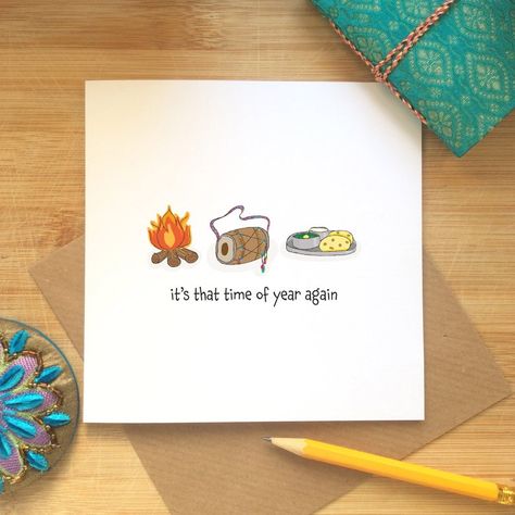 Happy Lohri Card It's that time of the Year Lohri | Etsy Lohri Card, Lohri Greetings, Lohri Party, Lohri Festival, Happy Birthday Mum Cards, Krishna Tattoo, Happy Lohri, White Blank, Unique Greeting Cards