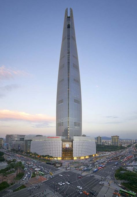 architecture - #architecture Lotte World Tower, Desk Tops, Lotte World, South Korea Seoul, Mix Use Building, Awesome Architecture, Skyscraper Architecture, Tower Building, Tall Buildings