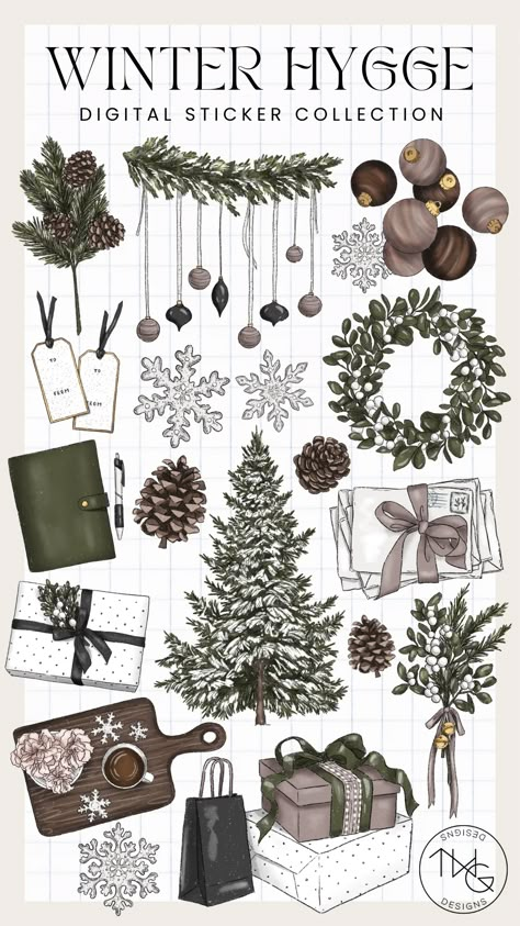 Winter Hygge Clipart Collection – TWG Designs Winter Digital Stickers, Procreate Clipart, Winter Stickers Aesthetic, Hygge Clipart, Twg Designs, Christmas Stall Ideas, Christmas Digital Stickers, Winter Planner Stickers, Winter Stickers