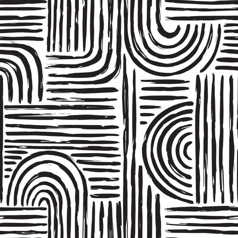 Black And White Graphic Wallpaper, Black And White Abstract Illustration, Black And White Aesthetic Pattern, Black And White 2024, Curved Lines Pattern Design, Black And White Accent Wall, Black And White Lines Pattern, Peel And Stick Accent Wall, Black Pattern Wallpaper