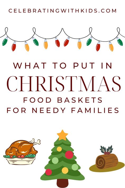 Food Basket Ideas Meals, Food Baskets For Needy Families, Food Bank Donation Box Ideas, Christmas Food Drive Box Ideas, Food Pantry Donations Ideas, Food Bank Ideas, Food Bank Donation Ideas, Christmas Food Basket, Christmas Donation Ideas