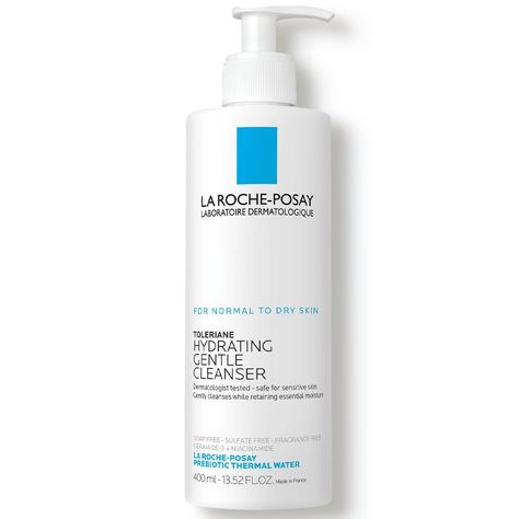 La Roche-Posay Toleriane Hydrating Gentle Face Cleanser for Normal to Dry Skin is a cream cleanser that helps skin retain essential moisture while cleansing. The cleanser maintains skin's natural protective barrier and pH. Infused with Prebiotic Thermal Water, Ceramide-3, Niacinamide & Glycerin. How to Use: Wet skin with warm water. Work face cleanser into a lather. Massage into skin. Rinse. Pat dry. Can be used on eye area. La Roche Posay Gentle Cleanser, La Roche Posay Hydrating Gentle Cleanser, La Roche Posay Toleriane Cleanser, Skin Care Products For Sensitive Skin, La Roche Posay Oily Skin, La Roche Posay Dry Skin, La Roche Posay Face Wash, Laroche Posay Skincare, Dry Sensitive Skin Skincare