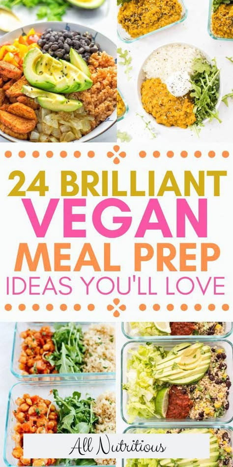 Meal Prep For A Week, Vegan Meal Prep Ideas, Tasty Vegan Recipes, Meal Prep For Work, Recipes Meal Prep, Quick Vegan Meals, Vegetarian Meal Prep, Meal Prep Ideas, Vegan Meal Plans