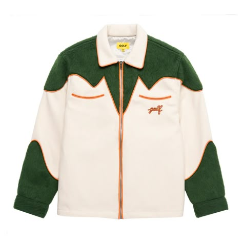 Luxury Green Outerwear For Streetwear, Golf Streetwear, Spring Streetwear Outerwear With Embroidered Graphics, Luxury Retro Varsity Jacket For Streetwear, Green Embroidered Streetwear Outerwear, Varsity Jacket Outfit, Polo Shirt Outfits, Concept Clothing, Shirt Design Inspiration