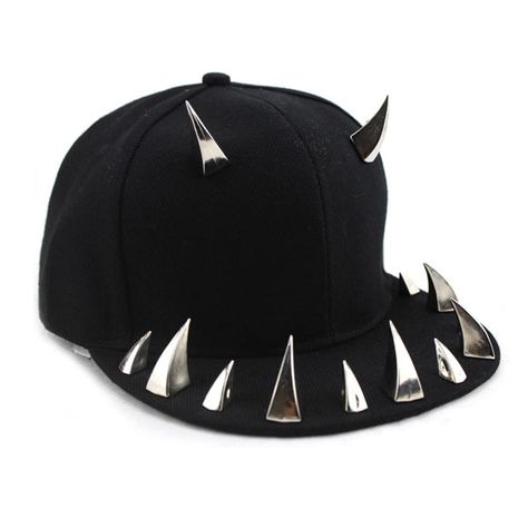 PRICES MAY VARY. Canvas&Polyester Imported Snap closure Dry Clean Only 🤟Canvas&Polyester,Lightweight And Breathable 🤟Unisex Punk Rock Spike Studded Cap;Hip Hop Baseball Hat 🤟Adjustable Back Snap Closure 🤟Devil Horns Baseball Cap For Men Women 🤟Goth Rivet Flatbrim Snapback Cap Age Range Description: Adult 1.Canvas&Polyester,Lightweight and breathable 2.Unisex Punk Rock Spike Studded Cap;Hip Hop Baseball Hat 3.Adjustable Back Snap closure 4.Baseball Cap for Men Women 5.Goth Rivet Flatbrim Sna Black Baseball Hat Outfit, Baseball Hat Outfit, Hat Aesthetic, Devil Horns, Streetwear Collection, Custom Caps, High Top Boots, Baseball Outfit, Cap For Men