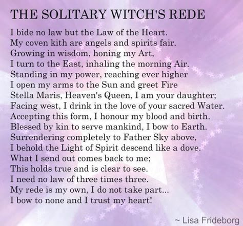 Solitary witches rede Solitary Witch, Wiccan Magic, Wiccan Witch, Eclectic Witch, Magical Thinking, Wiccan Spell Book, Magick Book, Witchcraft Spell Books, Hedge Witch