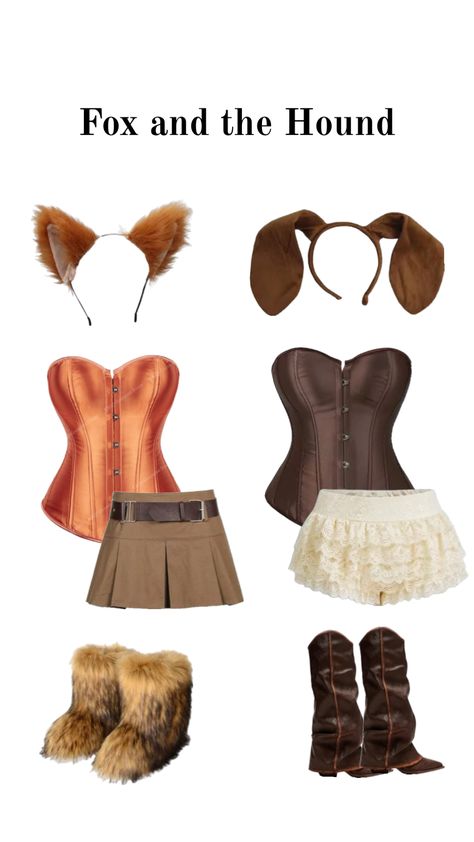 Fox and the Hound Duo Halloween Costume #thefoxandthehound #disney #duocostume #Halloween #halloweenaesthetic #halloweencostume #inspo #pinterest Disney 5k, Fox Halloween Costume, Fox And Hound, Fun Halloween Outfits, Fox Halloween, Disney Duos, Animal Halloween Costumes, Fox Costume, Duo Costumes