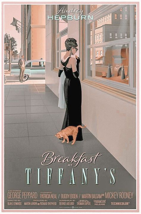 Audrey Hepburn Fashion, Breakfast At Tiffany's Poster, Movie Posters Decor, Logo Video, Filmy Vintage, Vintage Room Decor, Breakfast At Tiffany's, Horror Posters, Popular Decor