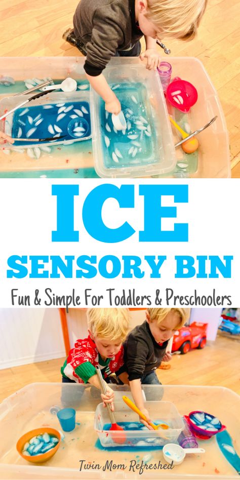 Activity For 1 Year, Ice Sensory Bin, Activity For 2 Yrs Old, Toddler Activities Under 2, Water Sensory Bin, Kitten Room, Sensory Play Toddlers, Educational Toddler Activities, Toddler Sensory Bins