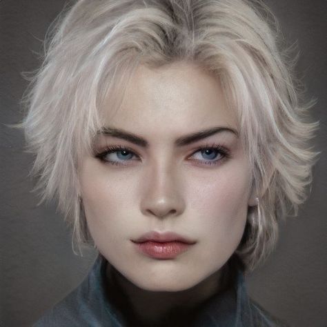 Artbreeder Dyed Hair, Artbreeder Woman Short Hair, Artbreeder Twins, Artbreeder Female White Hair, Blonde Artbreeder, Artbreeder Beautiful, Artbreeder White Hair, Platinum Blonde Hair Women, Artbreeder Face Claims