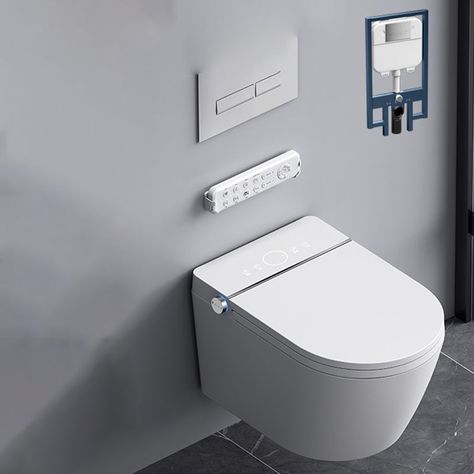 Elongated Wall Mounted Bidet Smart Bidet with Dryer and Heated Seat Design Toilet, Toilet Installation, White Wall Hanging, Wall Seating, White Heat, Smart Toilet, Wall Hung Toilet, Plastic Bowls, Wall Mounted Toilet