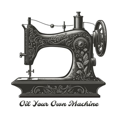 Vintage Sewing Machines Illustration, Silai Machine Drawing, Sewing Machine Images Free Printable, Sewing Machine Illustration, Sewing Machine Art, Sewing Tattoo, Whimsical Pictures, Sewing Machine Tattoo, Sewing Images