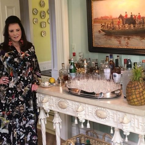 Southern Charm Tv Show, Bar Tray Styling, Instagram Profile Page, Unique Bar Cart, Patricia Altschul, Rainbow Snacks, Mario Buatta, Charmed Tv, Southern House