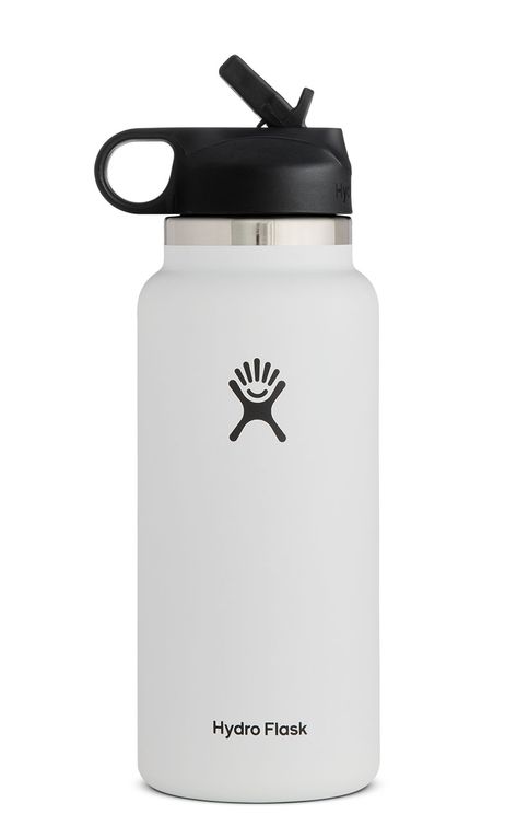 Hydro Flask | 32 Oz Wide Mouth W/ Straw Lid | White, Water Bottles From Hydro Flask | Fresh look for a fan favorite. Big enough for all-day hydration and easy sipping, our 32 oz Wide Mouth Bottlewith Straw Lidis made with professional-grade stainless steel and a wider opening for faster fill. We couldn’t think of a bottle more deserving of a refresh, so we’ve elevated the silhouette and simplified design without compromising one degree of performance. And our Color Last™ powder coat is dishwashe White Hydro Flask, Hydro Flask 32 Oz, Big Water Bottle, Hydro Flask Bottle, School Wishlist, Dream Water, Hydro Flask Water Bottle, Stainless Steel Collar, Trendy Water Bottles